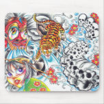 oriental skull women tiger mousepads
