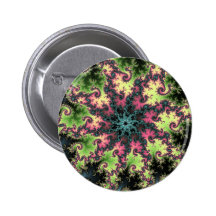 Oriental Star - colourful mesmerising fractal art Button