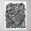 Oriental Tribal Tattoo Design Poster posters