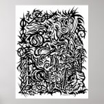 Oriental Tribal Tattoo Design Poster posters