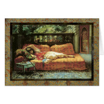 Orientalist Romantic Dreaming Card Blank