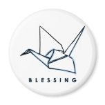 Origami Blessing Paper Crane Magnet