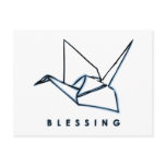 Origami Blessing Paper Crane Postcard