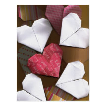 Origami Hearts Postcard