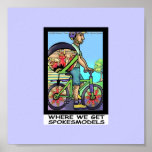 Origin Of SpokesModels Funny Bicycle Funny Poster posters