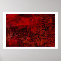 Original Abstract Canvas Print - Red Abstract Art