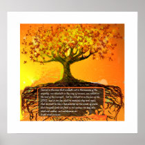 Original Art- Distressed Grunged Roots Tree Poster