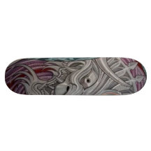 original art work riton tattoo skate board deck