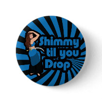 Original Blue and Black Belly Dancer Pinback Button