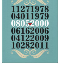Original Special Dates Stretched Canvas Print