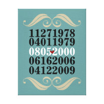 Original Special Dates Stretched Canvas Prints