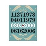 Original Special Dates Canvas Print