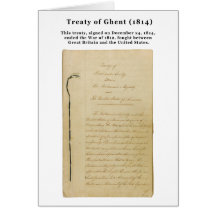 ORIGINAL Treaty of Ghent 8 Stat. 218 1814 Card