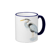 Original watercolor Great Blue Heron Bird Mug