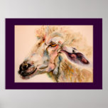 Original Watercolor Sheep Farm Animal Poster posters
