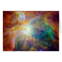 Orion Nebula Hubble Spitzer Space Card