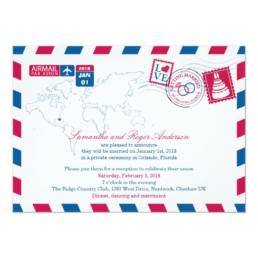 wedding invitations orlando florida orlando florida airmail post wedding reception 5x7 paper wedding invitations orlando florida orlando florida airmail post wedding reception 5x7 paper
