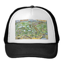 Orlando Florida Cartoon Map Hats