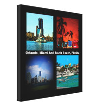 Orlando, Miami, South Beach Collage Canvas Prints