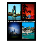 Orlando, Miami, South Beach Collage Postcards