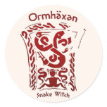 Ormhäxan Snake Witch Rune Round Stickers