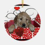 ORNAMENT I WUF (LOVE) YOU GOLDEN RETRIEVER PUPPY