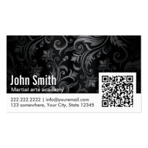 Ornament QR Code Martial Arts Business Card