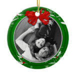 Ornament Red Green Holly Ribbon 1st Christma