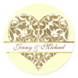 Ornamental Heart Round Sticker