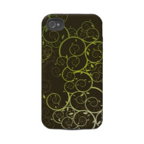 Ornamental Spiral Green Vines iPhone CaseMate Tough Iphone 4 Covers