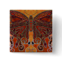 ornate art deco butterfly  (painting) button