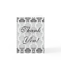 ornate black damask on white greeting card