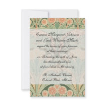 ornate bontanical garden art nouveau art personalized announcements