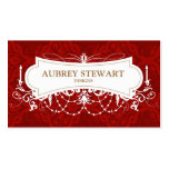Ornate Chandelier Red Damask Business Card Templat