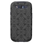 Ornate damask decorative black grey Galaxy case