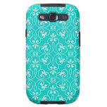 Ornate damask decorative teal aqua Galaxy case