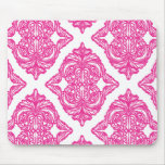 Ornate Damask Pink and White