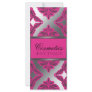 Ornate Damask Pink, Black, Silver Rack Card Design