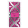Ornate Damask Pink, Black, Silver Full Color Rack Card