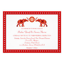 Ornate Elephants Wedding Invitation