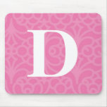 Ornate Floral Monogram - Letter D mousepads