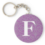 Ornate Floral Monogram - Letter F keychains