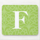 Ornate Floral Monogram - Letter F mousepads