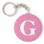 Ornate Floral Monogram - Letter G keychains