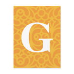 Ornate Floral Monogram - Letter G postcards
