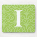 Ornate Floral Monogram - Letter I mousepads