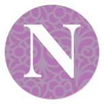 Ornate Floral Monogram - Letter N stickers