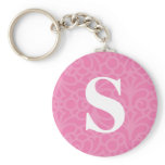 Ornate Floral Monogram - Letter S keychains