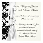 ornate formal black white damask invite