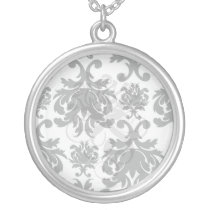 ornate formal black white damask necklaces